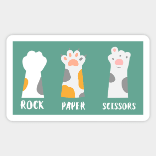 Rock Paper Scissors Hand Game Cute Paw Funny Cat Magnet